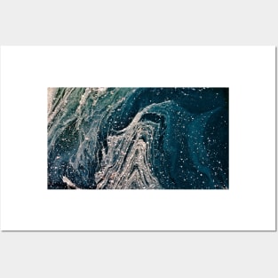 Gray and blue abstract rock texture Posters and Art